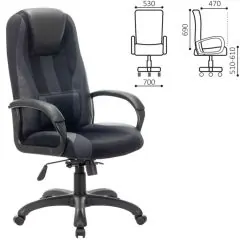 Кресло компьютерное BRABIX PREMIUM "Rapid GM-102" (экокожа/ткань, черное/серое) 532105 | фото 2