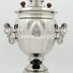 Электрический самовар из латуни никелированный на 3 литра форма "Желудь" с защитой от выкипания | фото 3