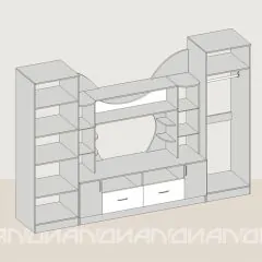 Гостиная Аллегро с 2 шкафами вариант-5 (венге/дуб белфорт) | фото 2