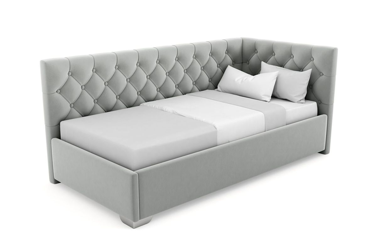 Кровать угловая Виола интерьерная +основание/ПМ/бельевое дно (90х200) | фото 11