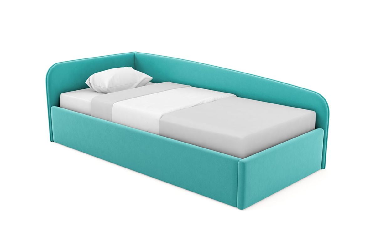 Кровать угловая Лэсли интерьерная +основание/ПМ/бельевое дно (120х200) | фото 24