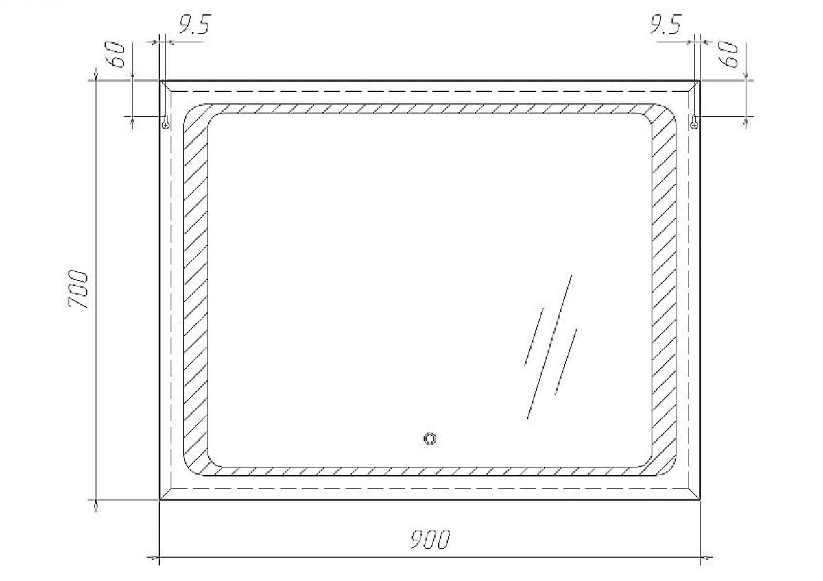 Зеркало Galaxy 90 alum с подсветкой Sansa (SG1007Z) | фото 7
