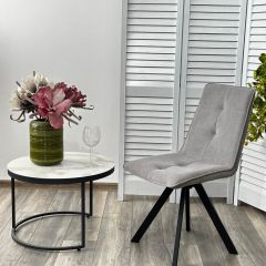 Стул BRONX, 360 град. поворот. B22 Серый, велюр / черный каркас, М-City | фото 4