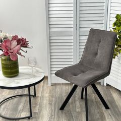 Стул BRONX, 360 град. поворот. B28 Темно-серый, велюр / черный каркас, М-City | фото 4
