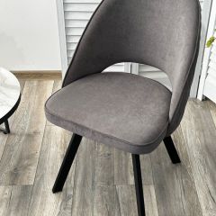 Стул DUNA 360 град. поворот. B28 Темно-серый, велюр / черный каркас, М-City | фото 3