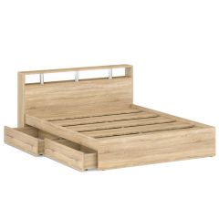 Камелия Кровать с ящиками 1600, цвет дуб сонома, ШхГхВ 163,5х217х78,2 см., сп.м. 1600х2000 мм., без матраса, основание есть | фото 5