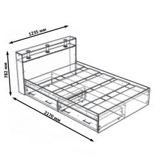 Камелия Кровать с ящиками 1200, цвет дуб сонома, ШхГхВ 123,5х217х78,2 см., сп.м. 1200х2000 мм., без матраса, основание есть | фото 7