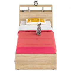 Камелия Кровать с ящиками 0900, цвет дуб сонома, ШхГхВ 93,5х217х78,2 см., сп.м. 900х2000 мм., без матраса, основание есть | фото 4