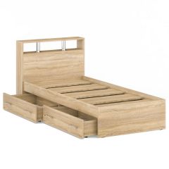Камелия Кровать с ящиками 0900, цвет дуб сонома, ШхГхВ 93,5х217х78,2 см., сп.м. 900х2000 мм., без матраса, основание есть | фото 7