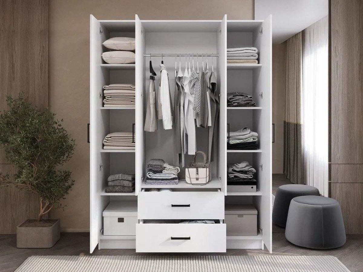 Шкаф 4-х створчатый Титан (белый) | фото 2