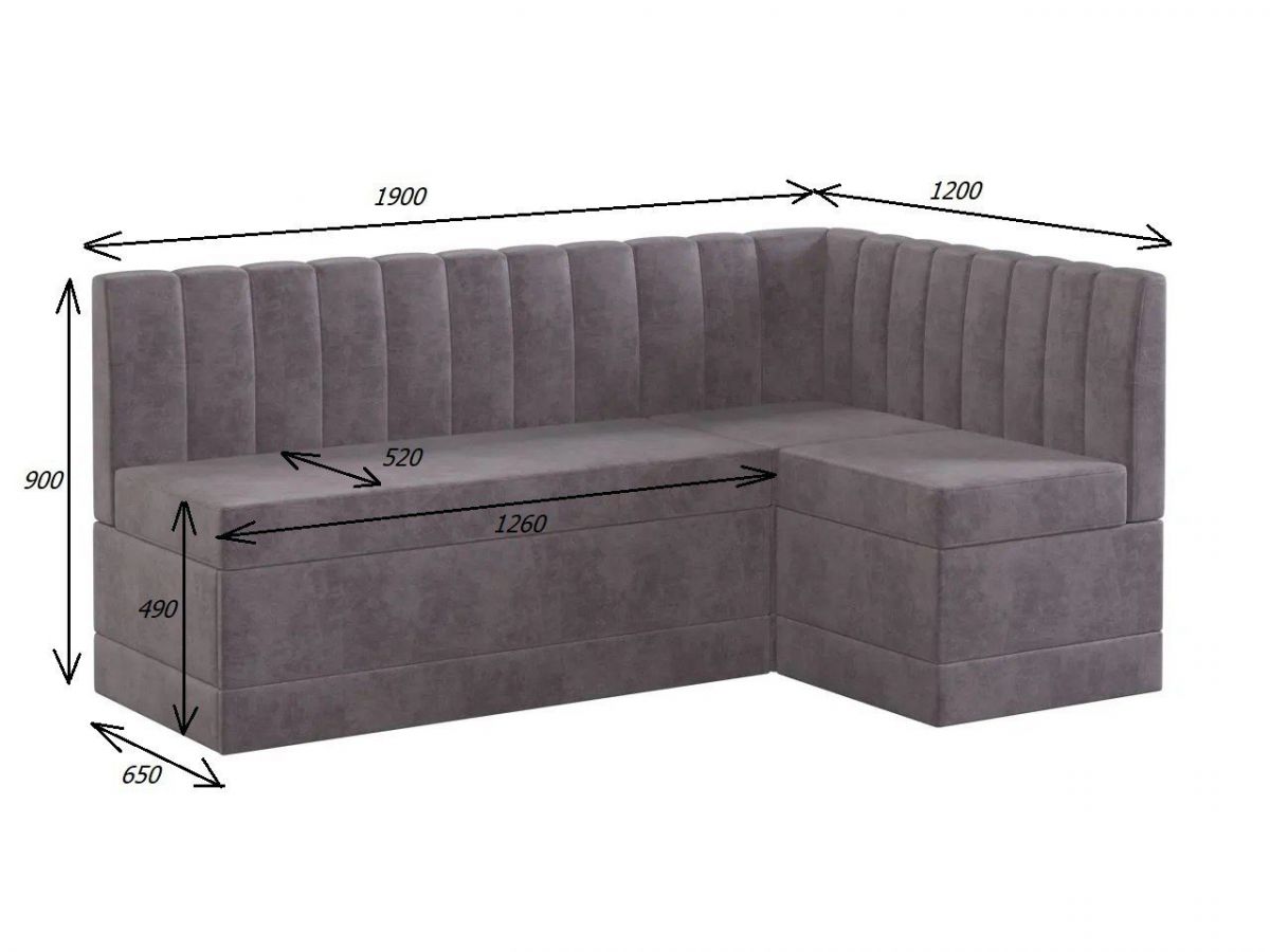 ТОМЕНТО Кухонный уголок с коробом д/хранения (велюр 1 кат) | фото 2